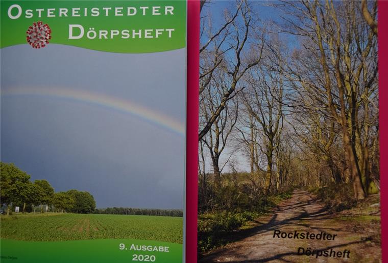 Die von Bürgern gestalteten Dörpshefte für Ostereistedt (links) und Rockstedt haben einen Umfang von 50 beziehungsweise 48 Seiten und enthalten einen Rückblick auf besondere Ereignisse im Dorfleben der jeweiligen Orte.