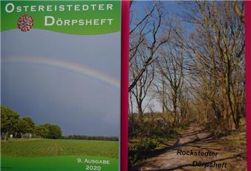 Die von Bürgern gestalteten Dörpshefte für Ostereistedt (links) und Rockstedt haben einen Umfang von 50 beziehungsweise 48 Seiten und enthalten einen Rückblick auf besondere Ereignisse im Dorfleben der jeweiligen Orte.