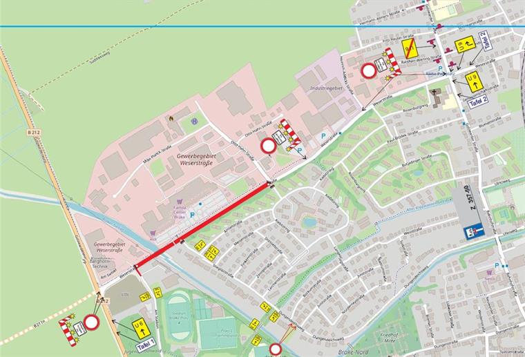 Die Weserstraße wird jetzt auf dem zweiten Abschnitt gesperrt. 