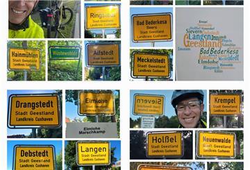 Diese Collage hat Reiner Sommer erstellt nach seiner Fahrradtour durch alle Geestländer Orrtschaften.