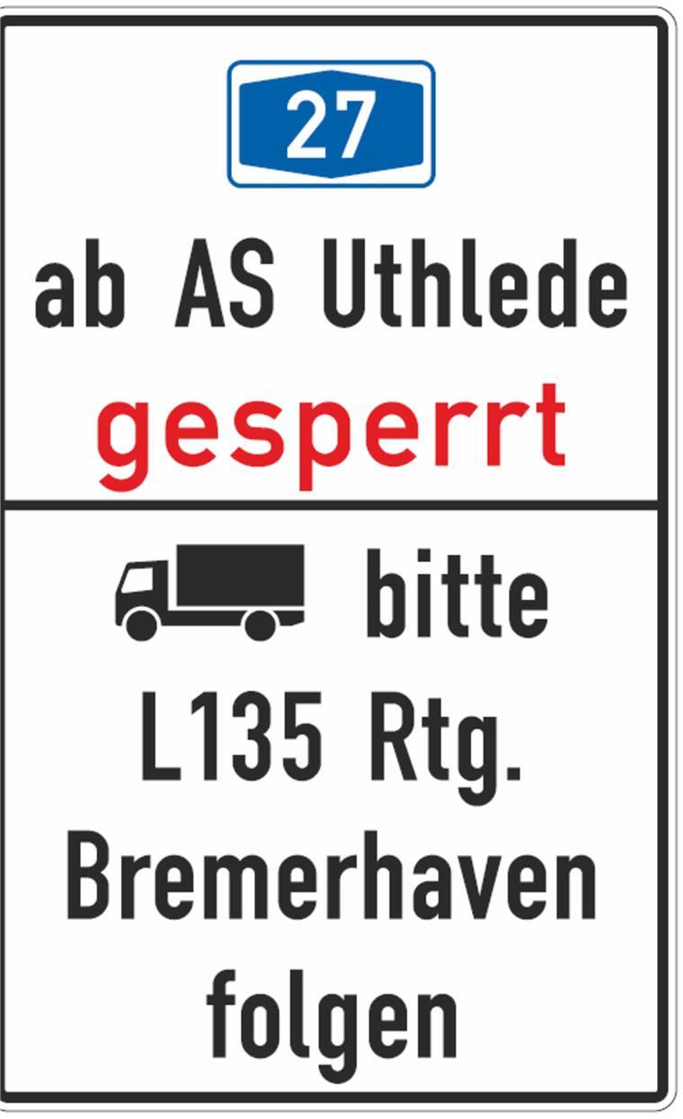 Hinweisschild A27