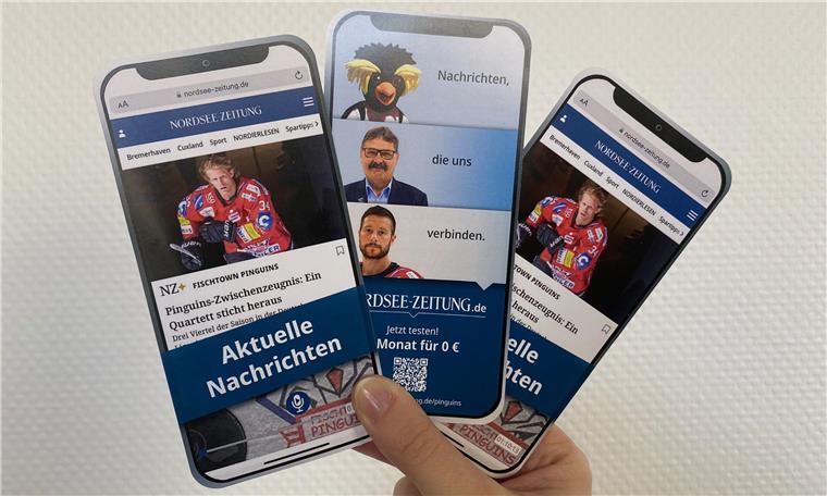 Dieser Flyer der NORDSEE-ZEITUNG liegt am Sonntag beim Spiel der Fischtown Pinguins in der Eisarena aus.