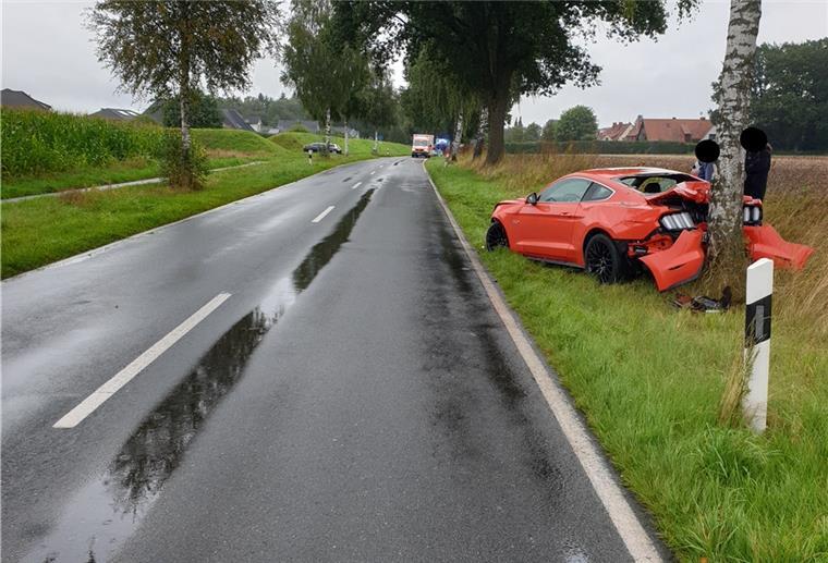 Das Foto zeigt den verunglückten Ford. 