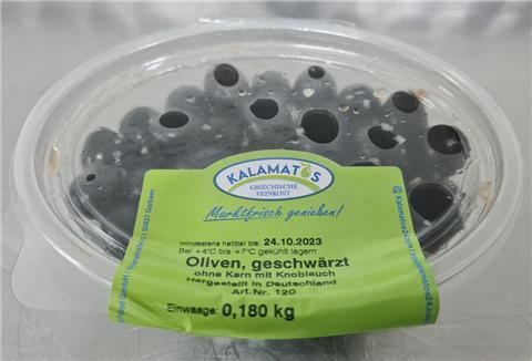 Dieser Typ der Oliven von Kalamatos Food aus Garbsen soll möglicherweise mit Listerien belastet sein.