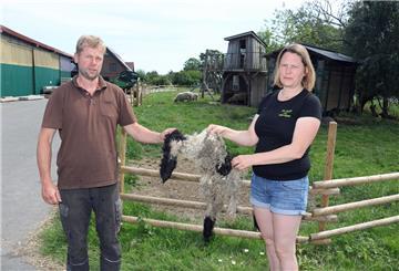 Dirk Haaren und seine Frau Simone zeigen alles, was von ihrem Schaf noch übrig geblieben ist.