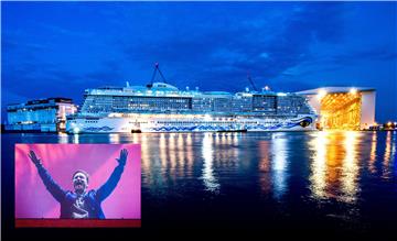 DJ David Guetta kommt zur Taufe des Kreuzfahrtschiffs "AIDAnova" auf die Meyer Werft nach Papenburg.