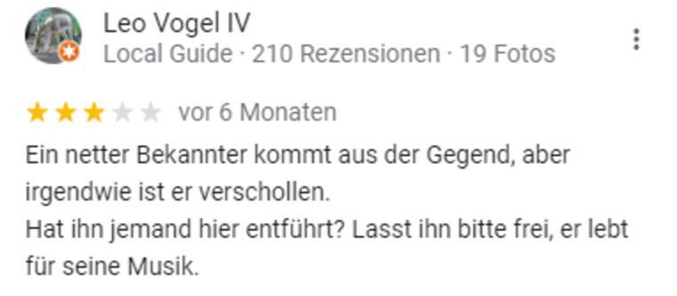 Drei Sterne. Immerhin.