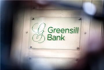 Schild der Privatbank Greensill.