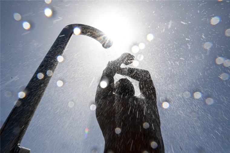Dusche unter freiem Himmel.