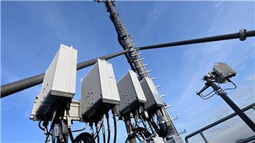 Ein 5G-Mobilfunkmast von Vodafone.