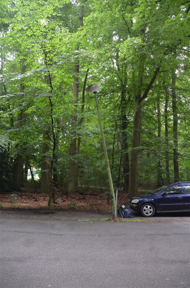 Autofahrer kracht im Bürgerpark frontal gegen Lichtmast Ein Autofahrer ist am Montag im Bürgerpark frontal gegen einen Lichtmast gekracht.