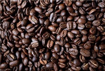 Kaffeebohnen in der Nahaufnahme.