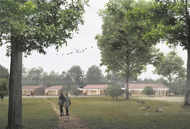 Ein lichtdurchfluteter Bungalow, komplett aus Holz aus Fertigbauteilen errichtet, mit viel Glas dazu, so haben die Planer der Spechtgruppe und der Betreibergesellschaft Mission Lebenshaus das Hospiz am Jägerhof konzipiert. 