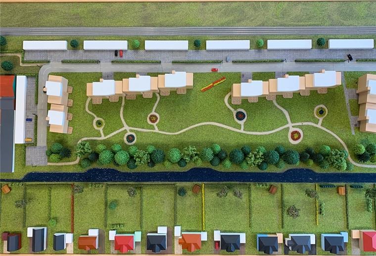 Neuer Vorschlag für Baugebiet Hansings Gärten in Nordenham Ein Modell für das Baugebiet Hansings Gärten in Nordenham.