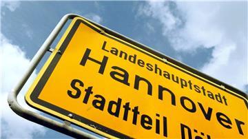 Ein Ortsschild der Landeshauptstadt Hannover.