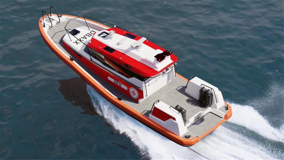 Neuer Retter auf hoher See: DGzRS baut neues Boot mit modernster Technik Ein Prototyp des neuen Seenotrettungsbootes der DGzRS, das 2026 abgeliefert und getestet werden soll.