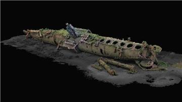 Eine Illustration zeigt das 3D-Modell des 1919 vor Helgoland gesunkenen U-Boots „UC 71“.