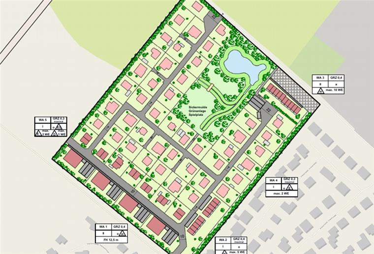 Eine zehn Meter breite Straße führt von der Godenstedter Straße aus in das geplante Baugebiet.