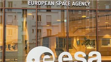 Eingang der Zentrale der ESA in Paris.