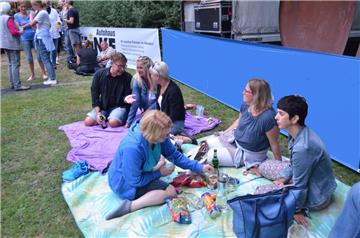 Einige Besucher waren mit Decken zum LoxRock nach Loxstedt gekommen. Foto: Schmo...