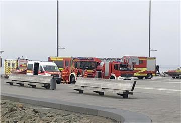 Feuerwehrfahrzeuge an der Seebäderkaje