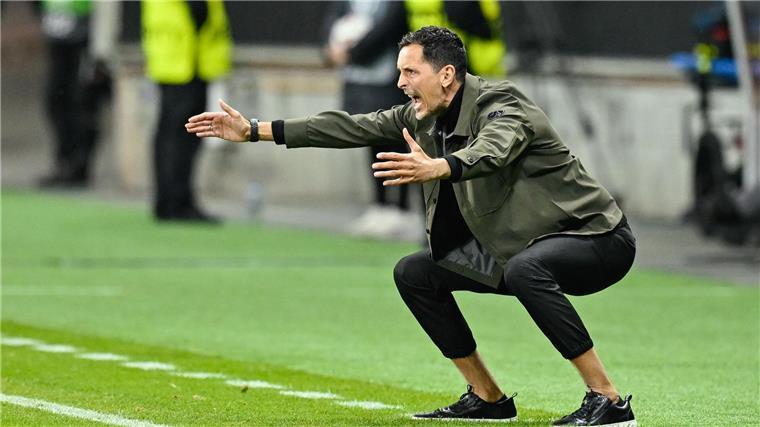 Eintracht Frankfurts Trainer Dino Toppmöller konnte mit der Leistung seines Teams nicht zufrieden sein.