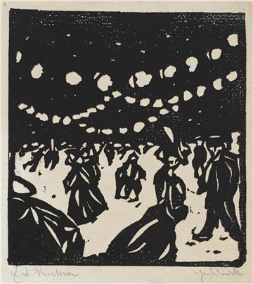 Ernst-Ludwig Kirchner entdeckt Anfang des 20. Jahrhunderts den Holzschnitt neu. Seine „Eislaufbahn“ (1905) ist in der Ausstellung in Bremen zu sehen.