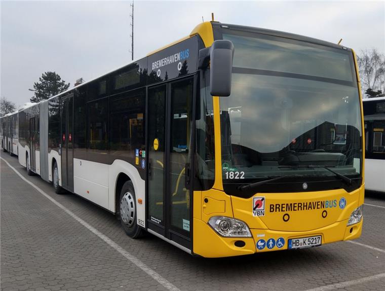 Neue Busse mit WLAN für Bremerhaven Es gibt sechs neue Gelenkbusse für Bremerhaven Bus.