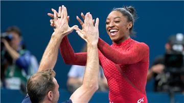 Feiert ihren dritten Triumph in Paris: Simone Biles.