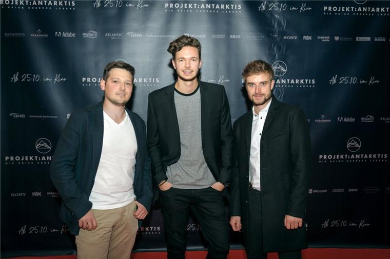 Filmpremiere in Bremerhaven (von links): Michael Ginzburg, Tim David Müller-Zitzke und Dennis Vogt haben "Projekt: Antarktis" vorgestellt.