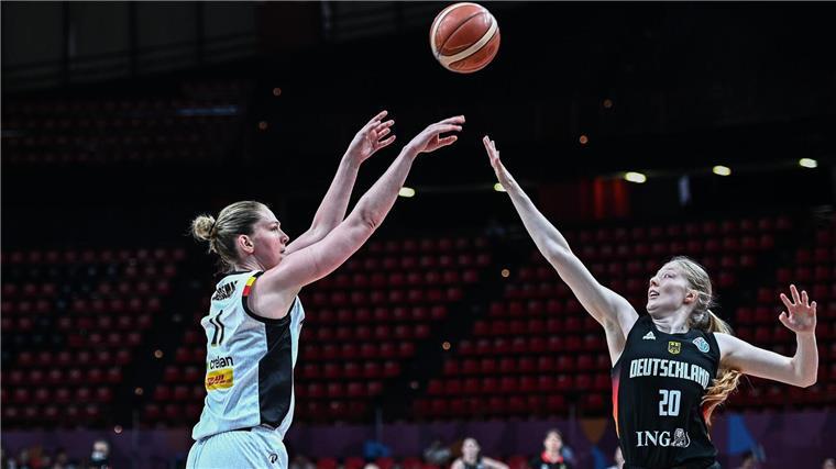 Frieda Bühner und Co. streckten sich gegen Belgien um Topstar Emma Meesseman vergeblich.