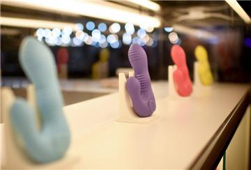 Dildos stehen zum Verkauf. Ein französischer Erotik-Shop bietet gebrauchte Sextoys zum Schnäppchenpreis an. 
