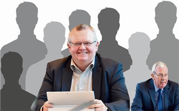 Gegen ihn haben die anderen sieben Kandidaten kaum eine Chance: CDU-Kandidat Torsten Neuhoff gilt als Favorit für die Nachfolge von Bürgermeister Paul Bödeker (rechts).