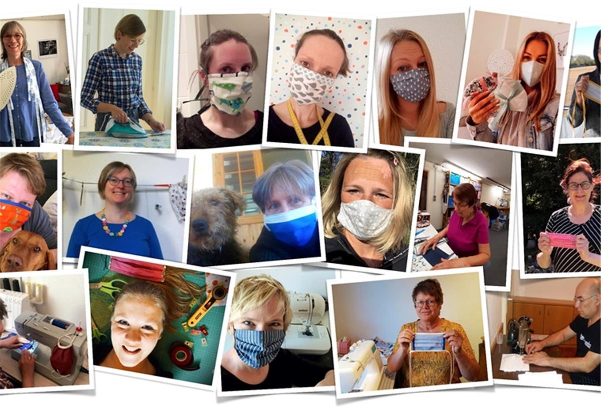 Gemeinsam stark: Diese Bürger aus Geestland haben sich ehrenamtlich ins Zeug gelegt um Masken zu nähen. Insgesamt sind 1500 Stück fertiggestellt worden. Foto privat
