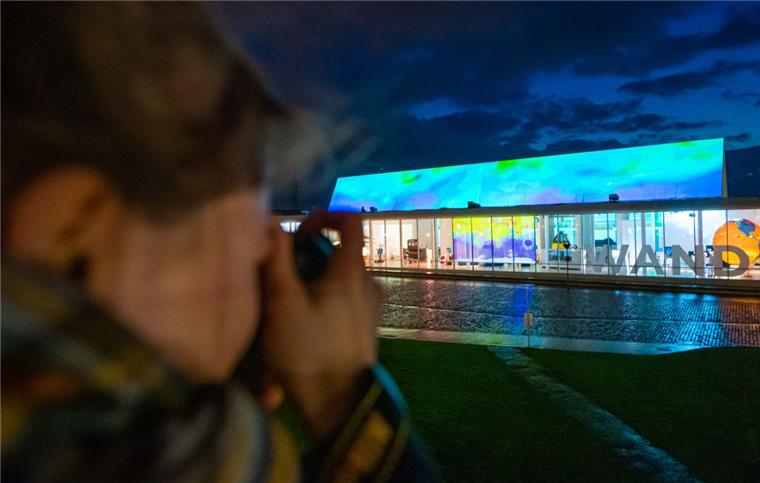 Generalprobe der Medieninstallation am Deutschen Schifffahrtsmuseum.
