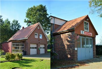 Genügen den heutigen Anforderungen nicht mehr: Die Feuerwachen Alfstedt (links) und Kührstedt. Mit der Zusammenlegung der Kommandos aus Kührstedt und Alfstedt ist auch der Bau eines neuen gemeinsamen Feuerwehrhauses verbunden.