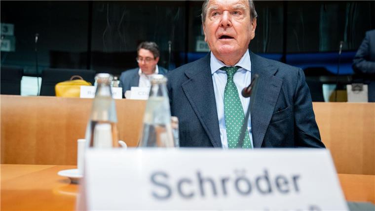 Gerhard Schröder (SPD) spricht.