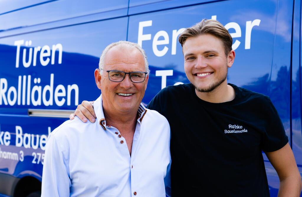 Geschäftsgründer Stephan Rathke mit Sohn Felix.