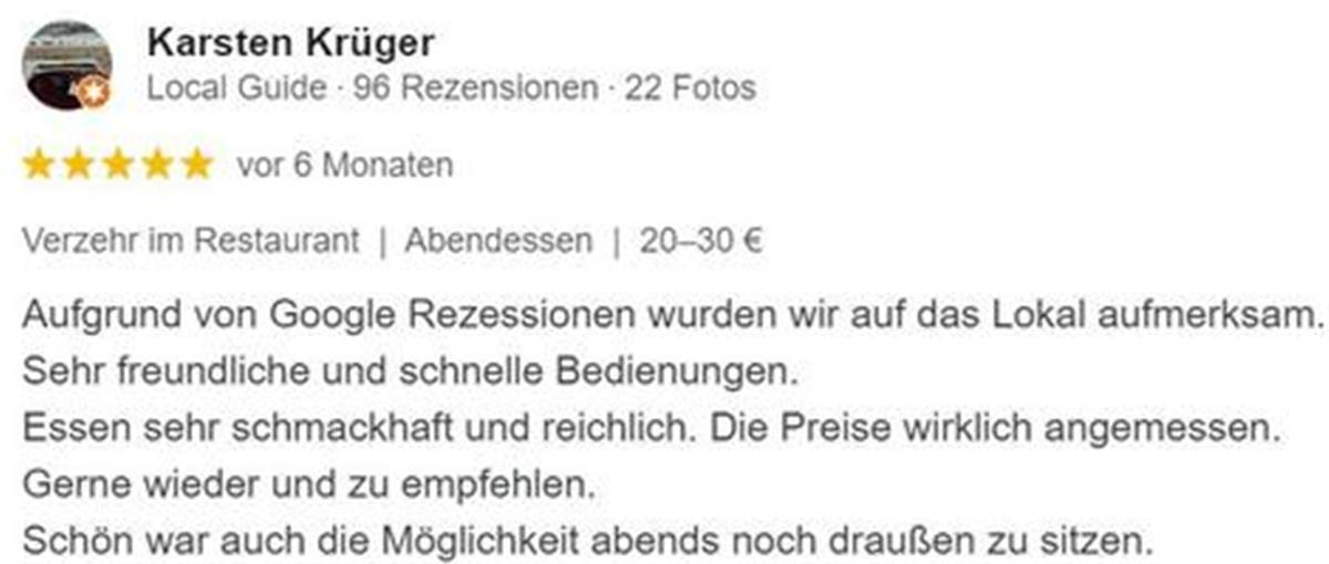 Überraschung auf Platz 1: Das sind laut Google die besten Restaurants in Bremerhaven Google-Rezension: Der Wasserschout