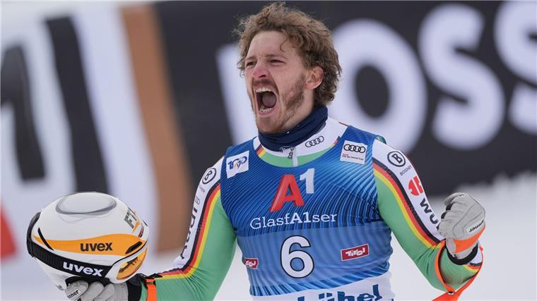 Großer Moment: Vorigen Winter gewann Linus Straßer den Slalom in Kitzbühel.