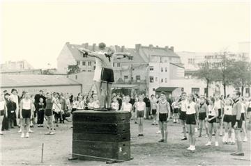 GTV-Sportfest auf dem Neumarkt in Geestemünde in den 1950er-Jahren. 