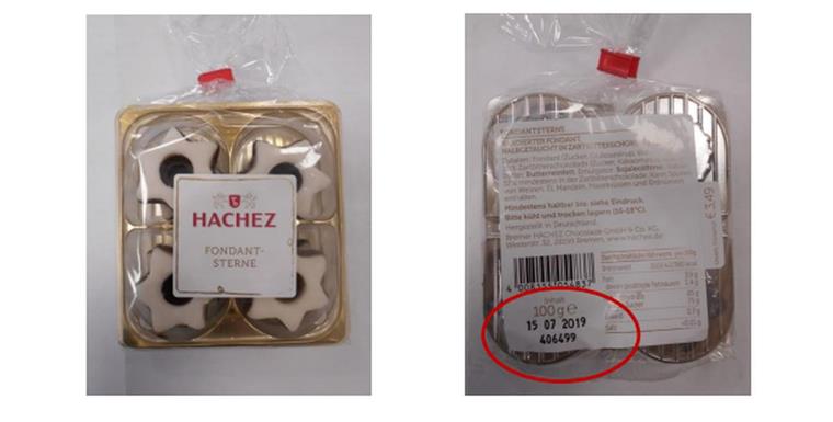 Hachez hat eine Charge mit Zuckersternen zurückgerufen.