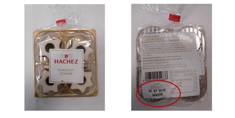 Hachez hat eine Charge mit Zuckersternen zurückgerufen.