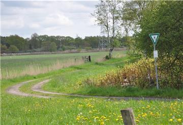 Hier sieht es noch genauso aus wie vor fünf Monaten: Von der eingezäunten Freilauffläche für Hunde, die an der Lindenallee in Wulsdorf entstehen soll, ist nichts zu sehen. Archivfoto: Melchers