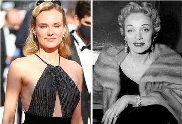 Die deutsche Schauspielerin Diane Kruger (l) und die Schauspielerin Marlene Dietrich (undatierte Archivaufnahme). 