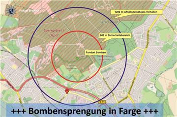 Im 600-Meter-Radius um die Sprengung wurde der Bereich in Bremen evakuiert.