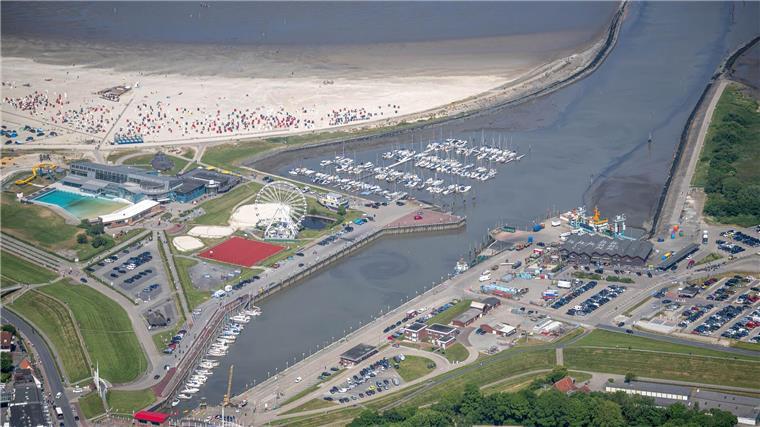 Im Hafen von Bensersiel in Ostfriesland stehen seit vergangenem Jahr Bienenkästen. (Archivbild)