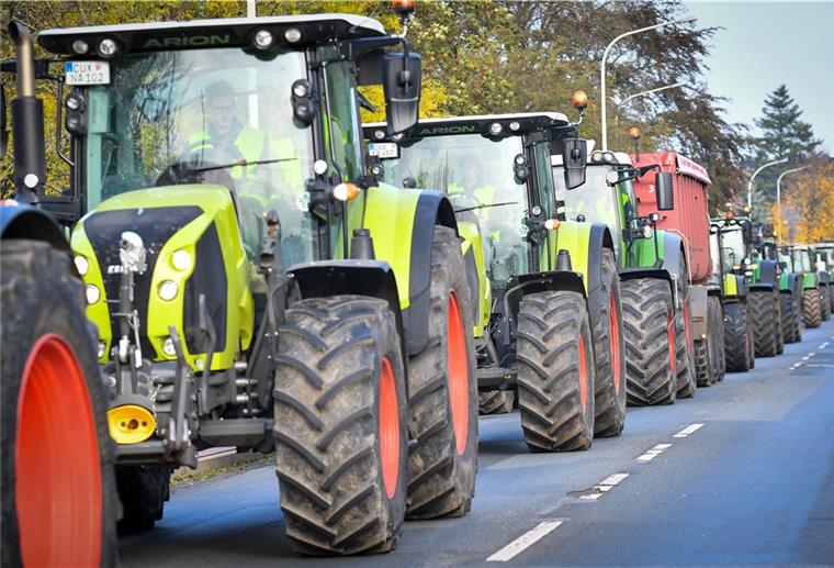 Landwirte: „Wir werden wieder wahrgenommen“ Im Korso durchs Cuxland: Hunderte Bauern protestierten vor einem Jahr gegen die Agrarpolitik der Bundesregierung. Foto Scheschonka