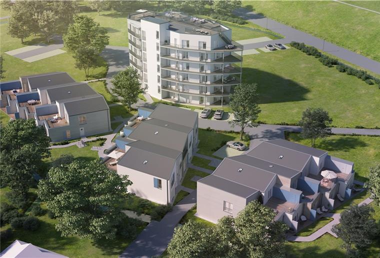 Meerblick in Burhave kostet mehr als 1 Millionen Euro Im Obergeschoss des Punkthauses hat man Meerblick. Zwei solcher Gebäude sollen im Nordseeresort in Burhave entstehen, dazu insgesamt sieben Reihenhauskomplexe.