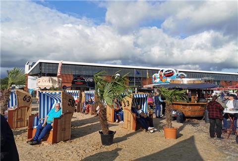 Strandkörbe mit Palmen